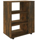 VidaXL Kast verrijdbaar 60x35x75 cm bewerkt hout gerookt eikenkleurig
