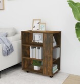 VidaXL Kast verrijdbaar 60x35x75 cm bewerkt hout gerookt eikenkleurig