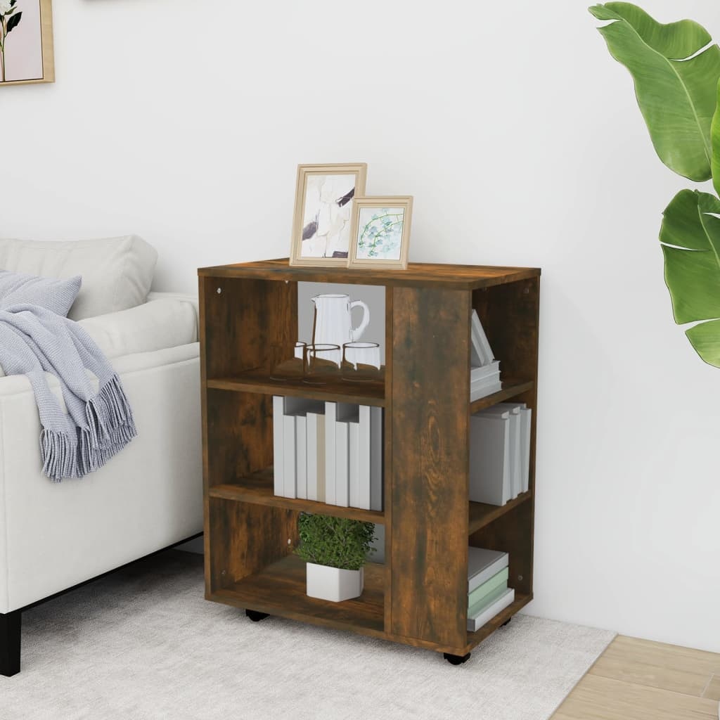 VidaXL Kast verrijdbaar 60x35x75 cm bewerkt hout gerookt eikenkleurig