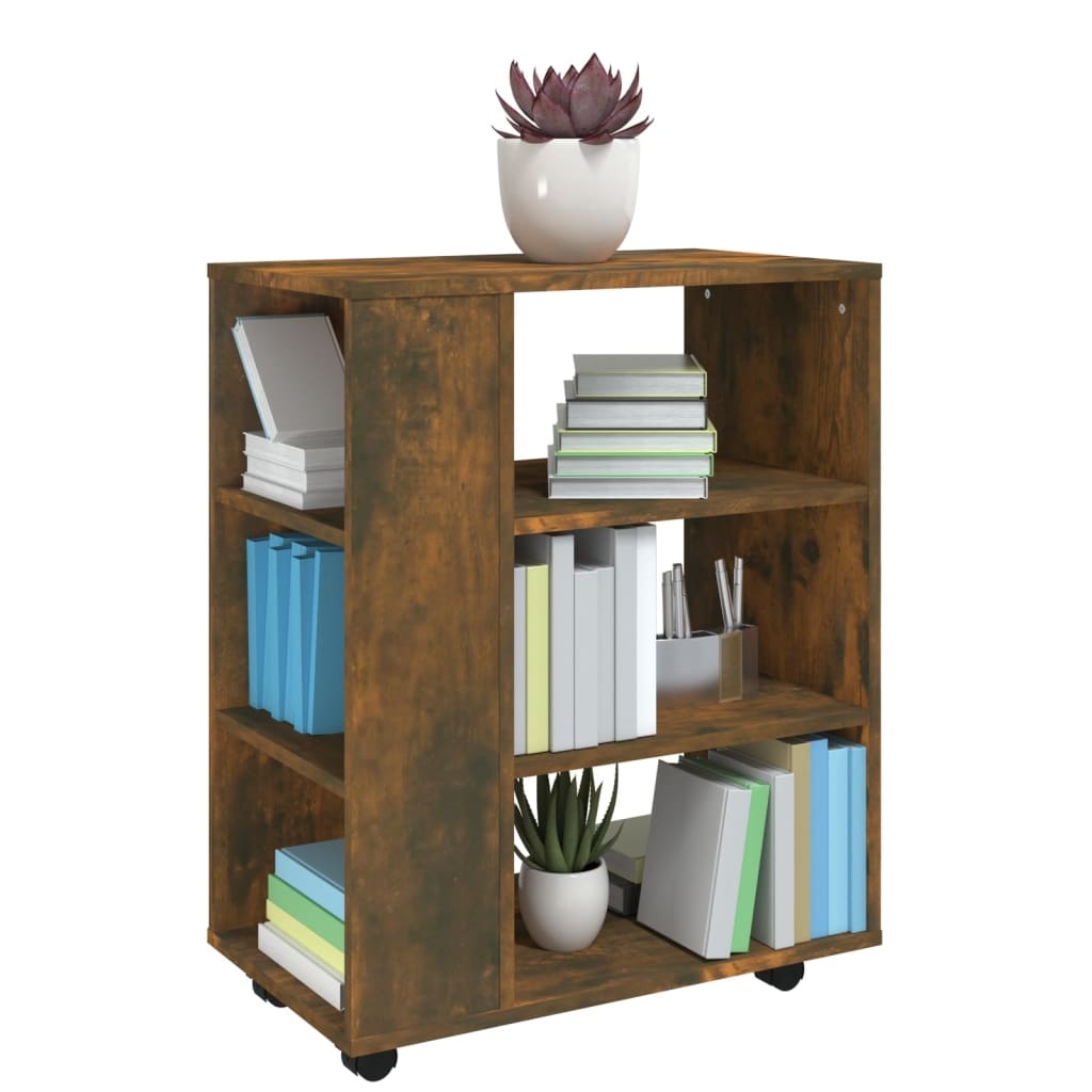 VidaXL Kast verrijdbaar 60x35x75 cm bewerkt hout gerookt eikenkleurig