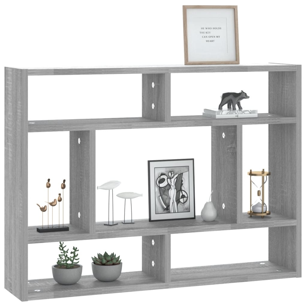 VidaXL Wandschap 75x16x55 cm bewerkt hout grijs sonoma eikenkleurig
