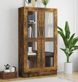 VidaXL Vitrinekast 82,5x30,5x150 cm bewerkt hout gerookt eikenkleurig