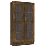 VidaXL Vitrinekast 82,5x30,5x150 cm bewerkt hout gerookt eikenkleurig