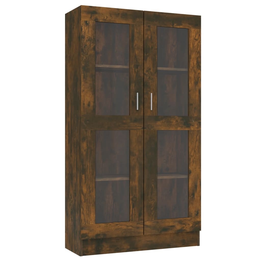 VidaXL Vitrinekast 82,5x30,5x150 cm bewerkt hout gerookt eikenkleurig