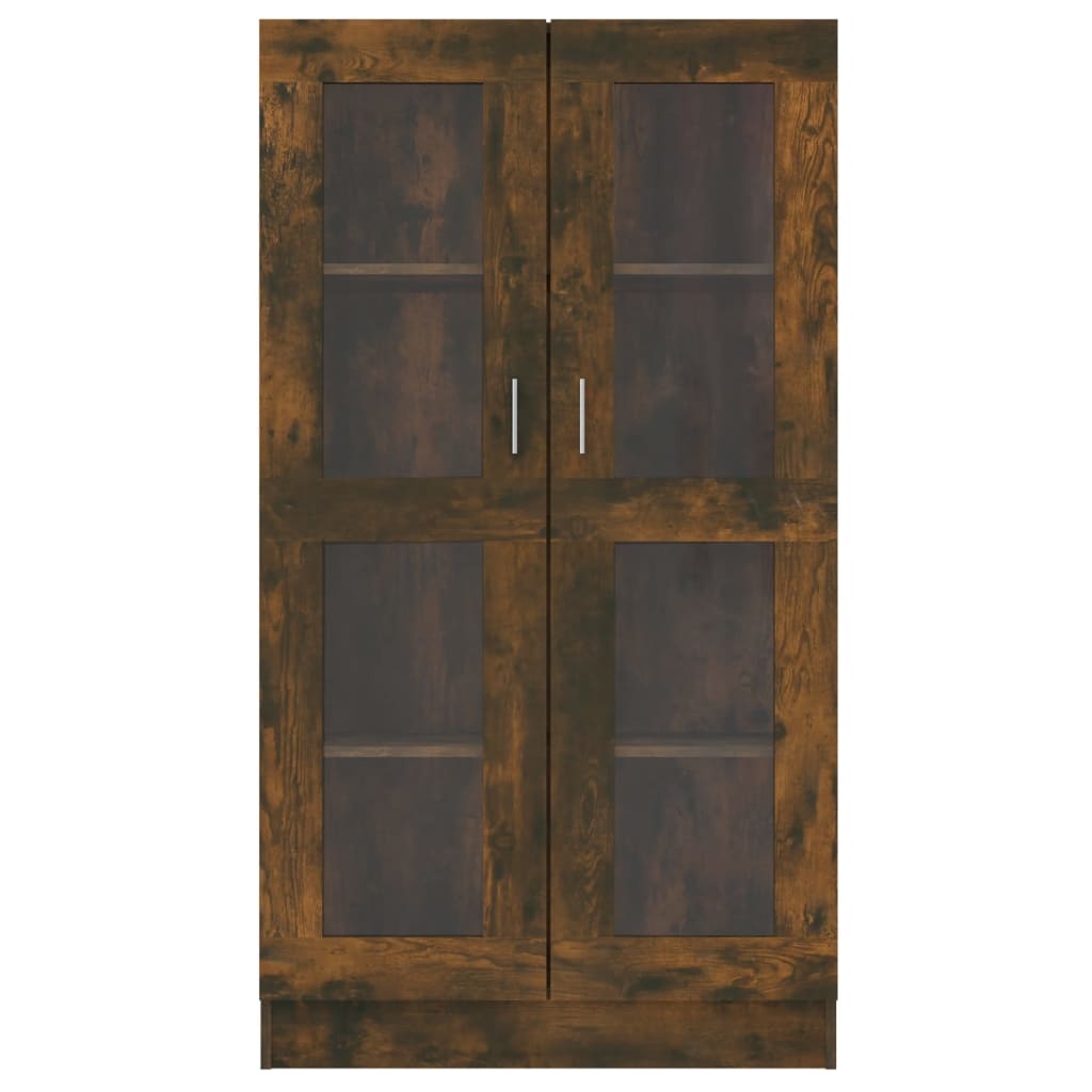 VidaXL Vitrinekast 82,5x30,5x150 cm bewerkt hout gerookt eikenkleurig