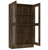 VidaXL Vitrinekast 82,5x30,5x150 cm bewerkt hout gerookt eikenkleurig