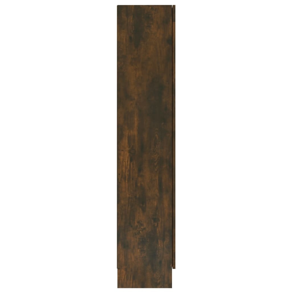VidaXL Vitrinekast 82,5x30,5x150 cm bewerkt hout gerookt eikenkleurig