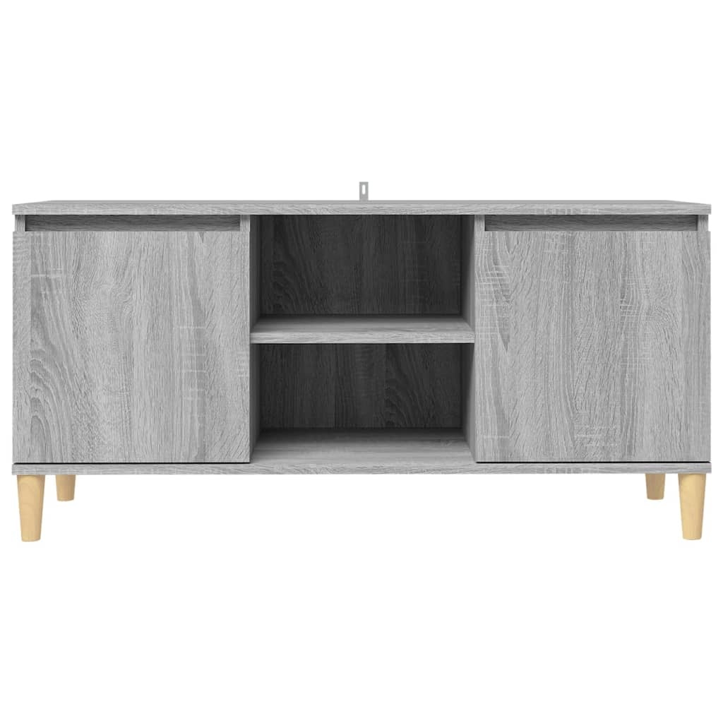 VidaXL Tv-meubel met houten poten 103,5x35x50 cm grijs sonoma eiken