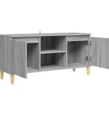 VidaXL Tv-meubel met houten poten 103,5x35x50 cm grijs sonoma eiken