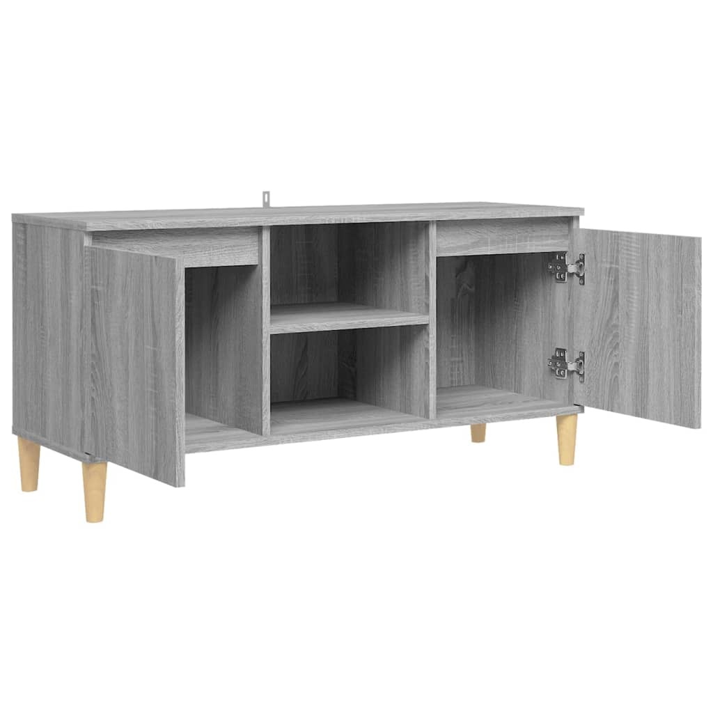 VidaXL Tv-meubel met houten poten 103,5x35x50 cm grijs sonoma eiken