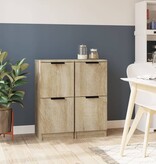 VidaXL Dressoirs 2 st 30x30x70 cm bewerkt hout sonoma eikenkleurig