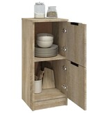 VidaXL Dressoirs 2 st 30x30x70 cm bewerkt hout sonoma eikenkleurig