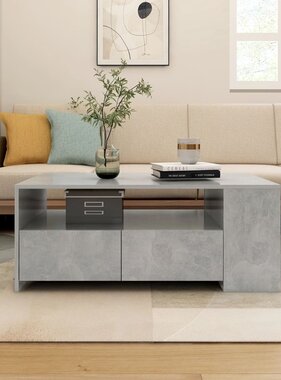 VidaXL Salontafel 102x55x42 cm bewerkt hout betongrijs