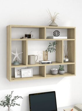 VidaXL Wandschap 75x16x55 cm spaanplaat sonoma eikenkleurig