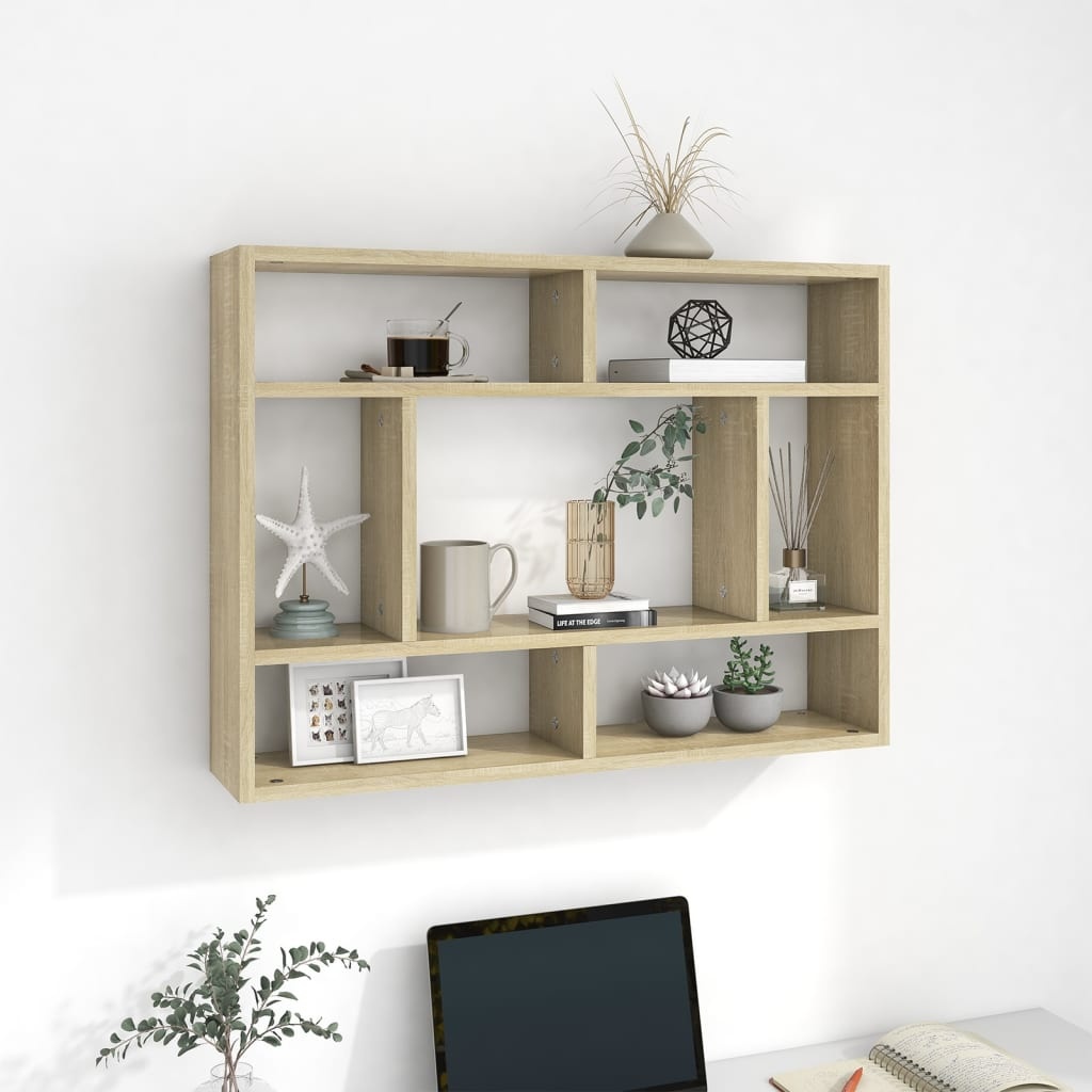 VidaXL Wandschap 75x16x55 cm spaanplaat sonoma eikenkleurig