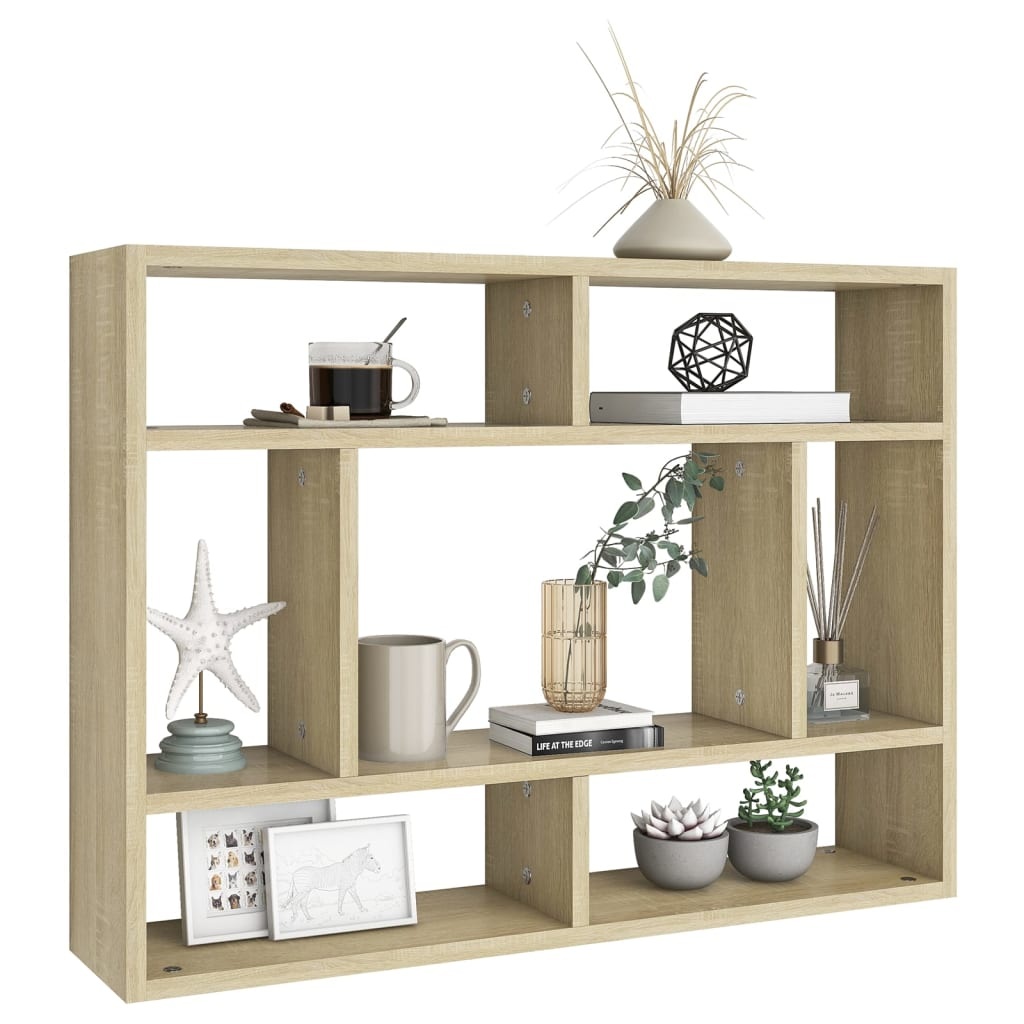 VidaXL Wandschap 75x16x55 cm spaanplaat sonoma eikenkleurig