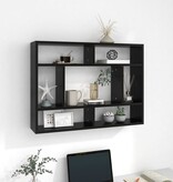 VidaXL Wandschap 75x16x55 cm spaanplaat zwart