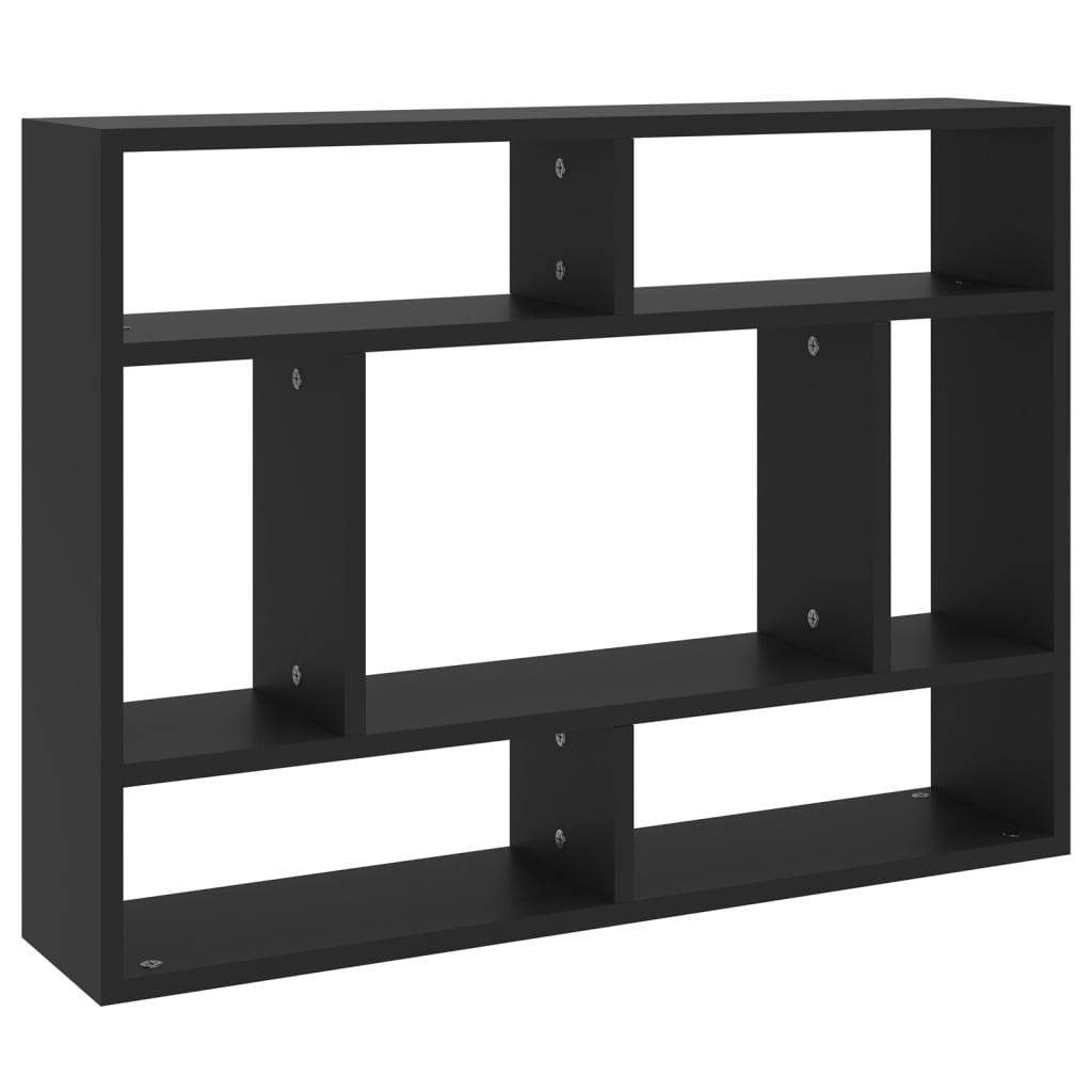 VidaXL Wandschap 75x16x55 cm spaanplaat zwart