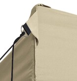 VidaXL Partytent met 3 zijwanden inklapbaar 3x4 m staal crème