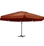 VidaXL Parasol met aluminium paal 600 cm terracottakleurig