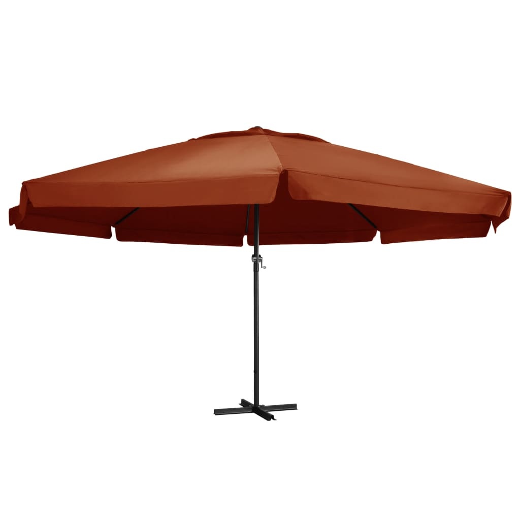 VidaXL Parasol met aluminium paal 600 cm terracottakleurig