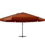 VidaXL Parasol met aluminium paal 600 cm terracottakleurig