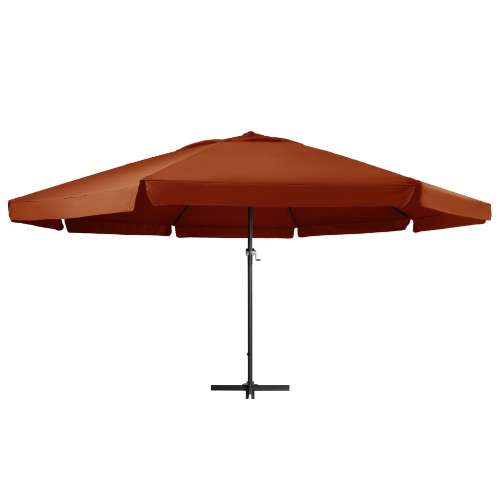 VidaXL Parasol met aluminium paal 600 cm terracottakleurig