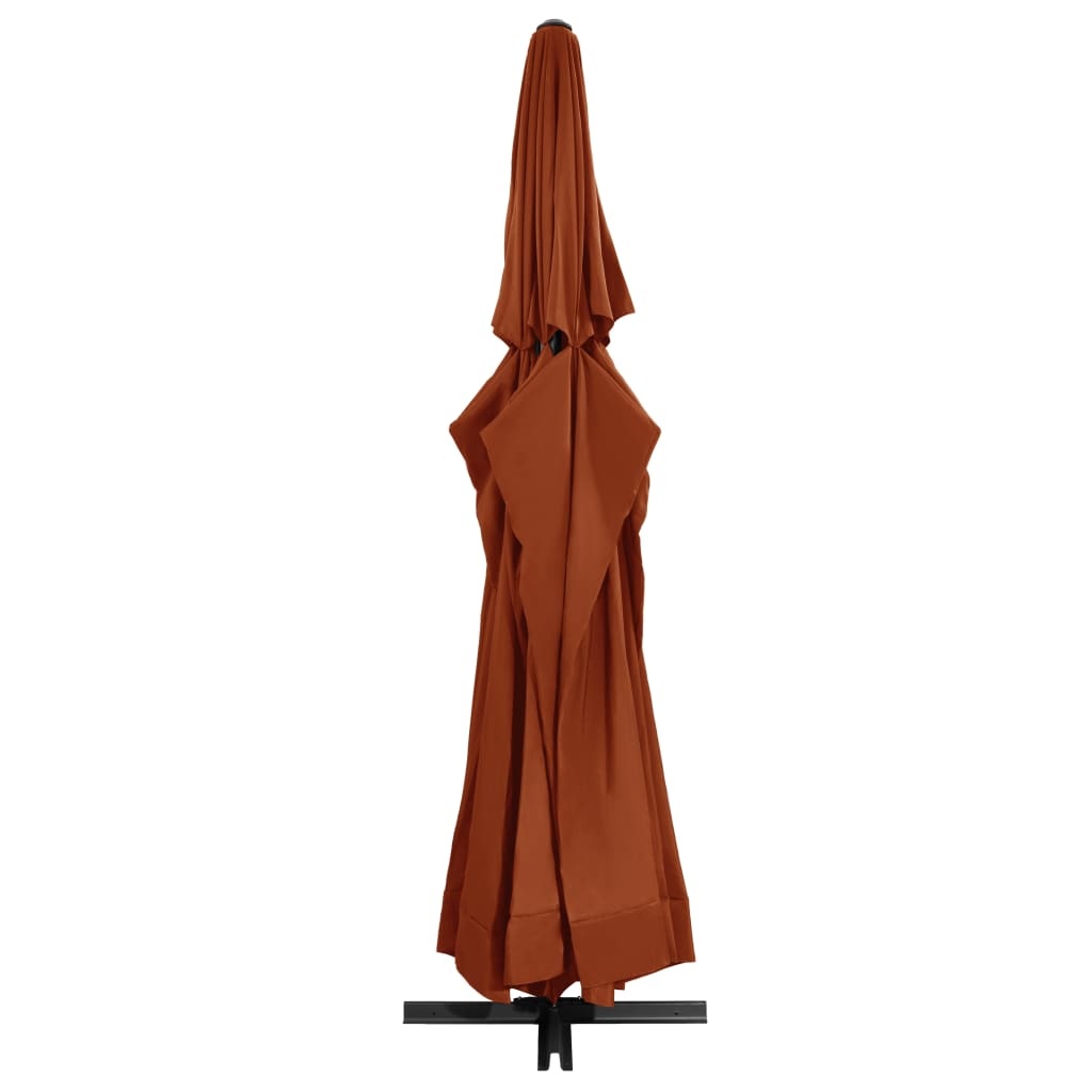 VidaXL Parasol met aluminium paal 600 cm terracottakleurig