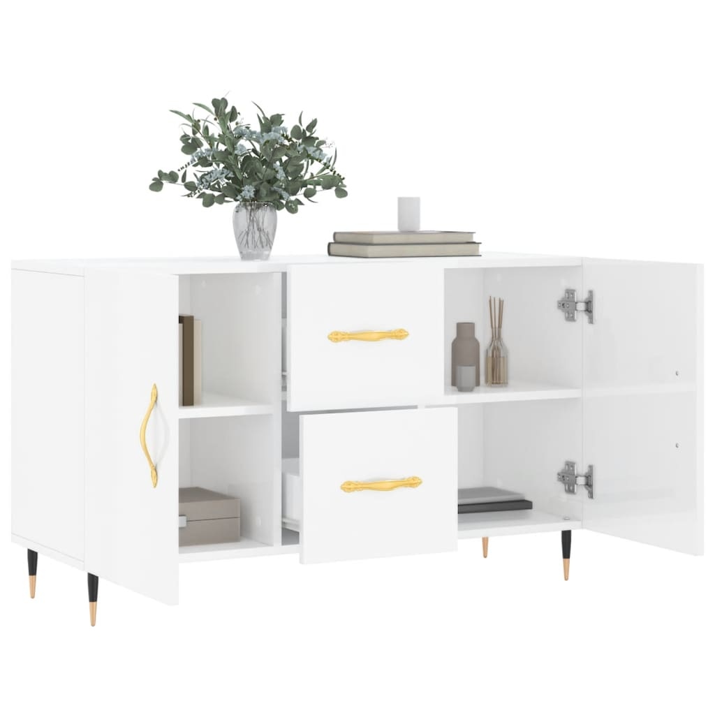 VidaXL Dressoir 100x36x60 cm bewerkt hout hoogglans wit