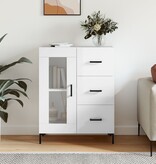 VidaXL Dressoir 69,5x34x90 cm bewerkt hout hoogglans wit