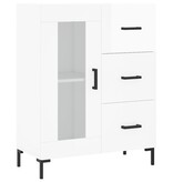 VidaXL Dressoir 69,5x34x90 cm bewerkt hout hoogglans wit