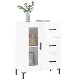 VidaXL Dressoir 69,5x34x90 cm bewerkt hout hoogglans wit