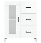 VidaXL Dressoir 69,5x34x90 cm bewerkt hout hoogglans wit