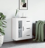 VidaXL Dressoir 69,5x34x90 cm bewerkt hout hoogglans wit