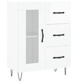 VidaXL Dressoir 69,5x34x90 cm bewerkt hout hoogglans wit
