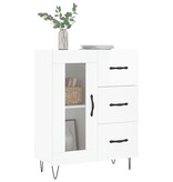 VidaXL Dressoir 69,5x34x90 cm bewerkt hout hoogglans wit