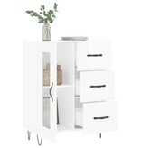 VidaXL Dressoir 69,5x34x90 cm bewerkt hout hoogglans wit