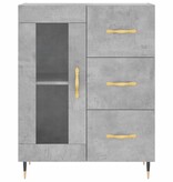 VidaXL Dressoir 69,5x34x90 cm bewerkt hout betongrijs