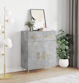 VidaXL Dressoir 69,5x34x90 cm bewerkt hout betongrijs