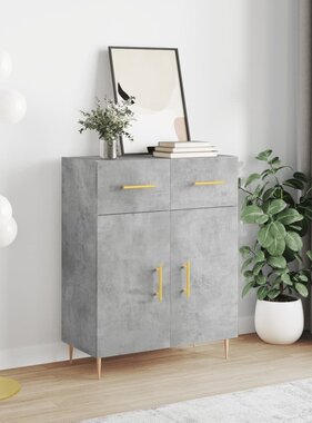 VidaXL Dressoir 69,5x34x90 cm bewerkt hout betongrijs