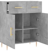 VidaXL Dressoir 69,5x34x90 cm bewerkt hout betongrijs