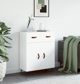 VidaXL Dressoir 69,5x34x90 cm bewerkt hout wit