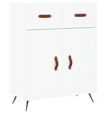 VidaXL Dressoir 69,5x34x90 cm bewerkt hout wit