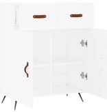 VidaXL Dressoir 69,5x34x90 cm bewerkt hout wit