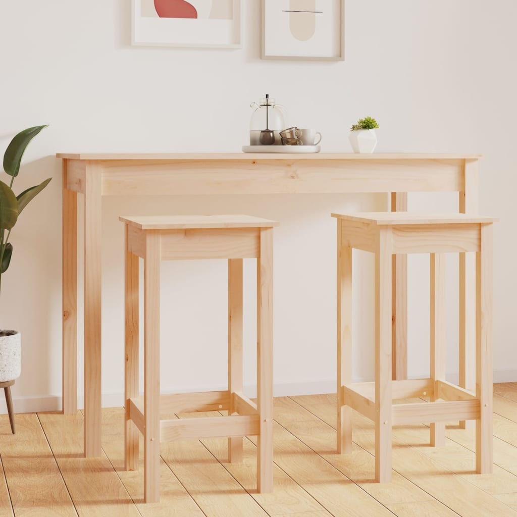 VidaXL Barstoelen 2 st 40x40x78 cm massief grenenhout