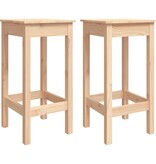 VidaXL Barstoelen 2 st 40x40x78 cm massief grenenhout