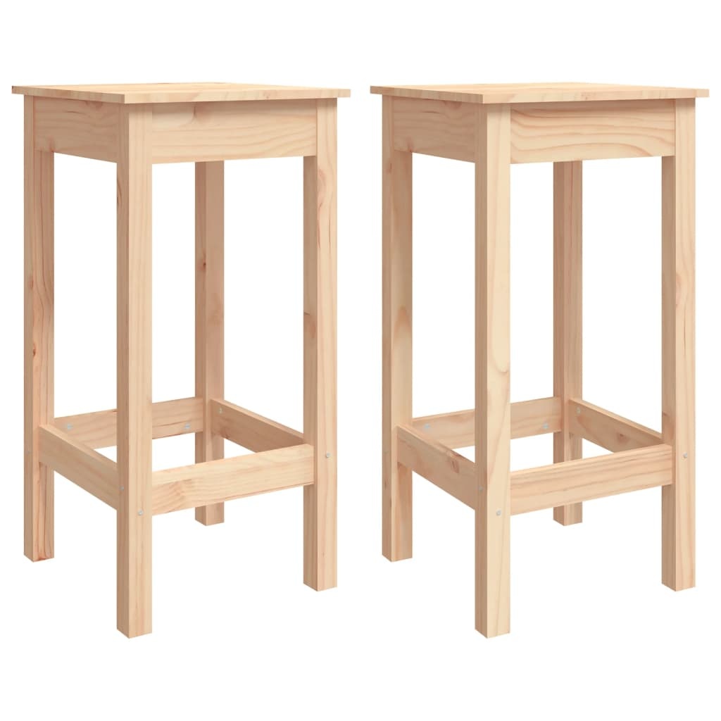 VidaXL Barstoelen 2 st 40x40x78 cm massief grenenhout
