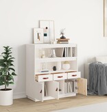 VidaXL Hoge kast 100x40x108,5 cm massief grenenhout wit
