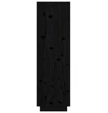 VidaXL Hoge kast 38x35x117 cm massief grenenhout zwart
