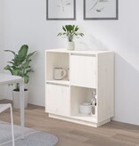 VidaXL Dressoir 74x35x80 cm massief grenenhout wit